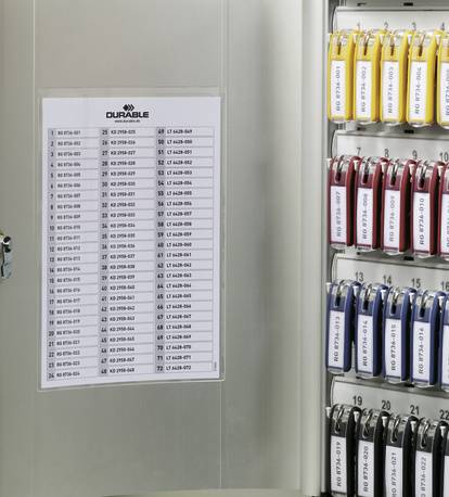 Durable Key Box 48, Aluminium, Silber, 48 Haken, 302 x 118 x 400 mm