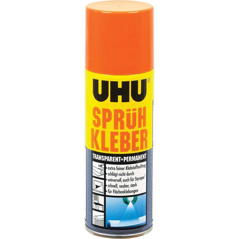 UHU Sprühkleber, permanent, transparent, 200 ml