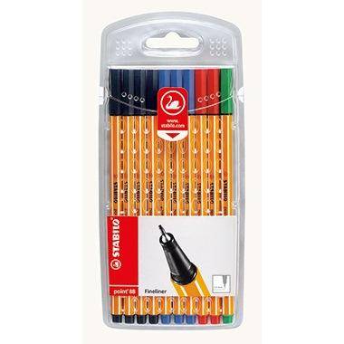 STABILO Fineliner ® point 88® 0,4mm farbig sortiert 10 St./Pack.