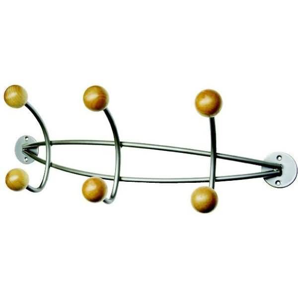 Wandgarderobe Metall pulverbeschichtet 47x16x15cm silber