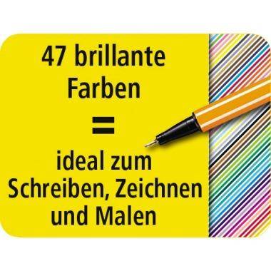 STABILO Fineliner ® point 88® 0,4mm farbig sortiert 6 St./Pack.