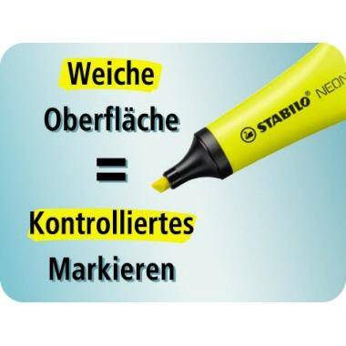 STABILO Textmarker ® NEON 2-5mm farbig sortiert Keilspitze 4 St./Pack.