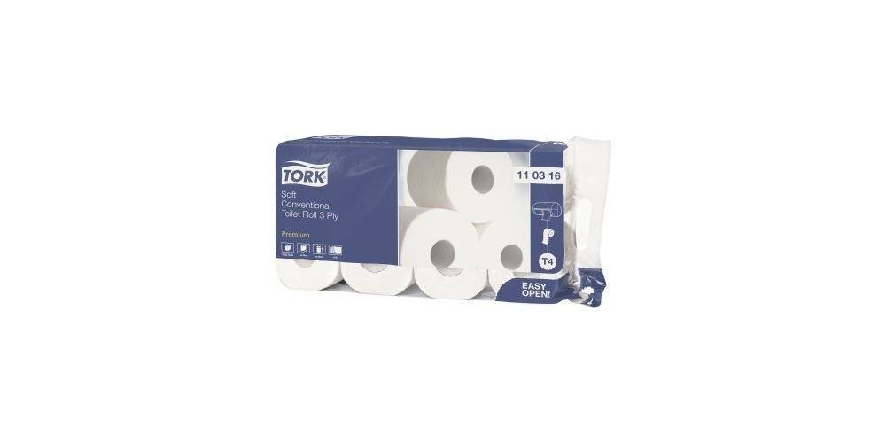 TORK Toilettenpapier Premium 3-lagig Zellstoff weiß 250 Bl./Rl. 8