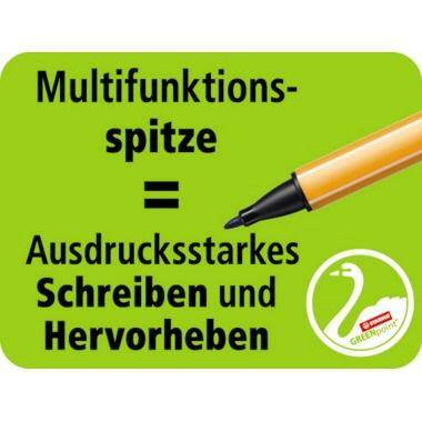 STABILO Fasermaler ® GREENpoint® 0,8mm farbig sortiert nicht