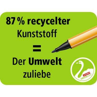 STABILO Fasermaler ® GREENpoint® 0,8mm farbig sortiert nicht