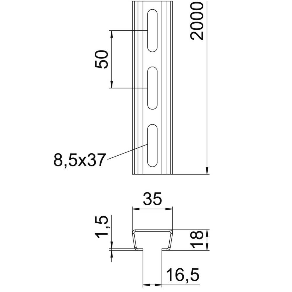 OBO Bettermann Profilschiene AML3518P2000FT