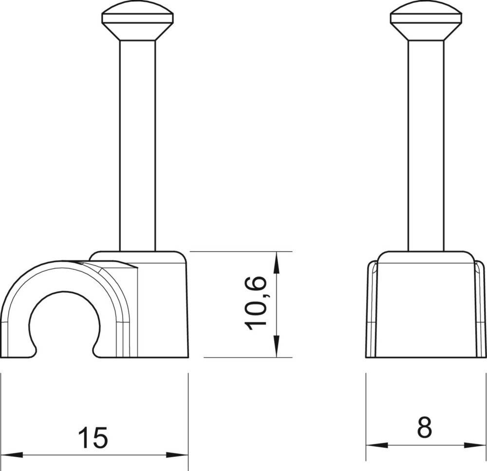 OBO Bettermann Iso-Nagel-Clip 2008 45 LGR