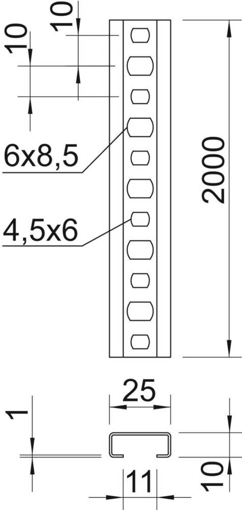 OBO Bettermann Profilschiene CL2510P2000FS