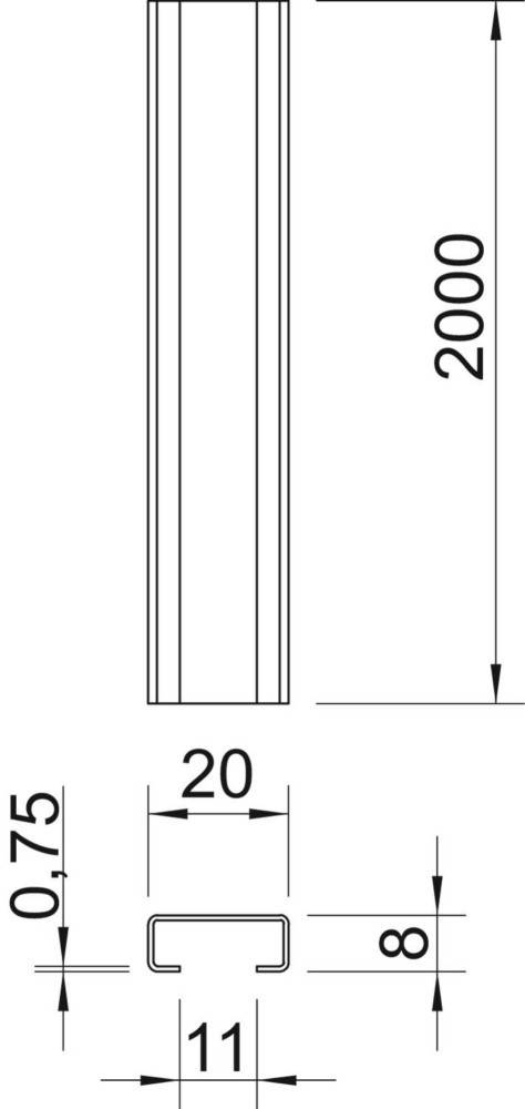 OBO Bettermann Profilschiene CL2008UP2000FS