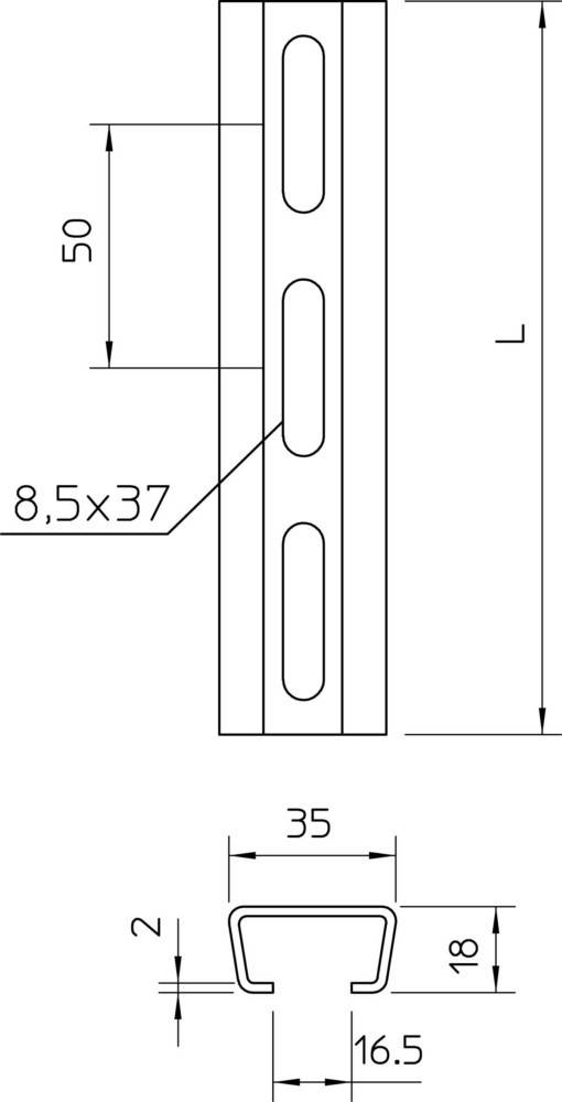 OBO Bettermann Profilschiene AML3518P1000A2