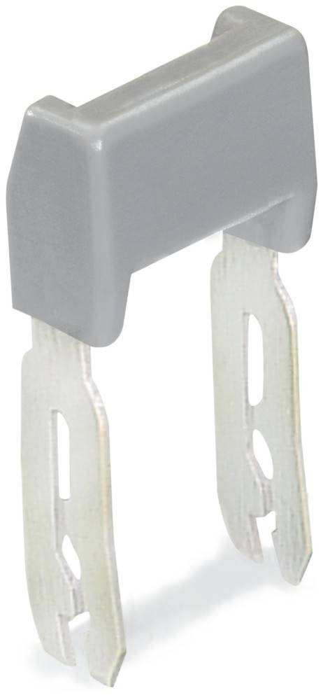 Nahaufnahme eines grauen Keramikkondensators mit Metallkontakten an beiden Seiten.