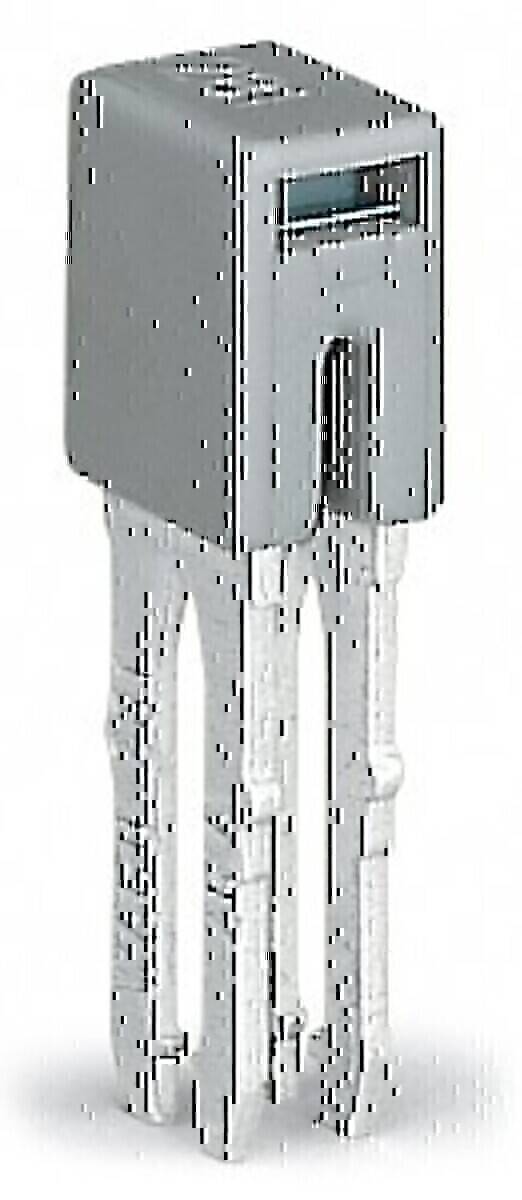 Triac, elektronische Komponente mit drei Metallpins und einem rechteckigen Kunststoffgehäuse, die zur Steuerung der Leistung in Wechselstromkreisen verwendet wird.