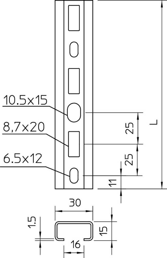 OBO Bettermann Schiene EN50024 CM3015P2000FS