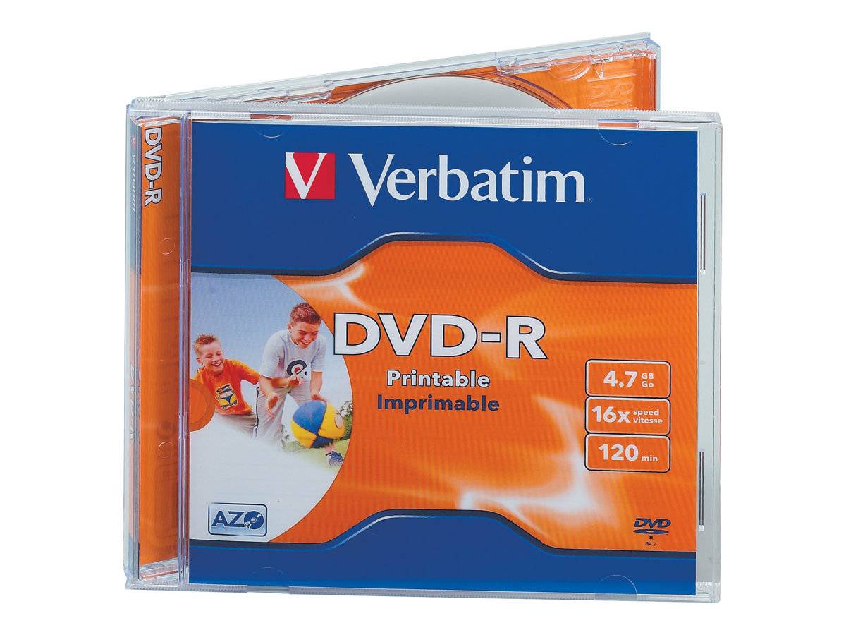 Verbatim - 10 x DVD-R - 4.7 GB 16x - breite bedruckbare Fläche für Fotos - Jewel Case (Schachtel)