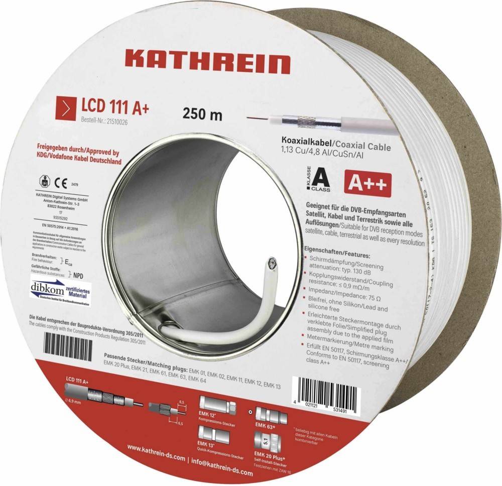 Kathrein Koaxialkabel LCD 111 A+/250m Eca