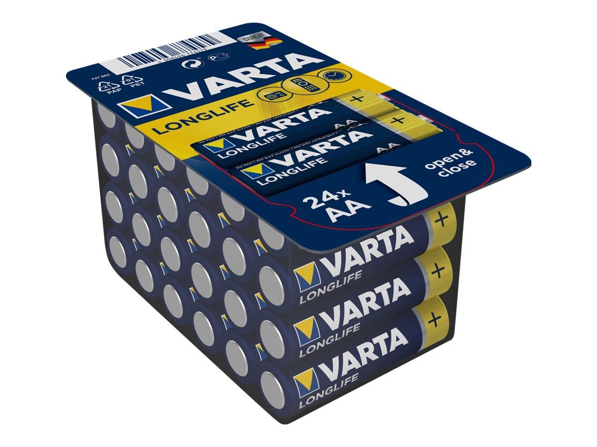 12 Stück Varta Cons.Varta Batterie Longlife AA 4106 Tray 24