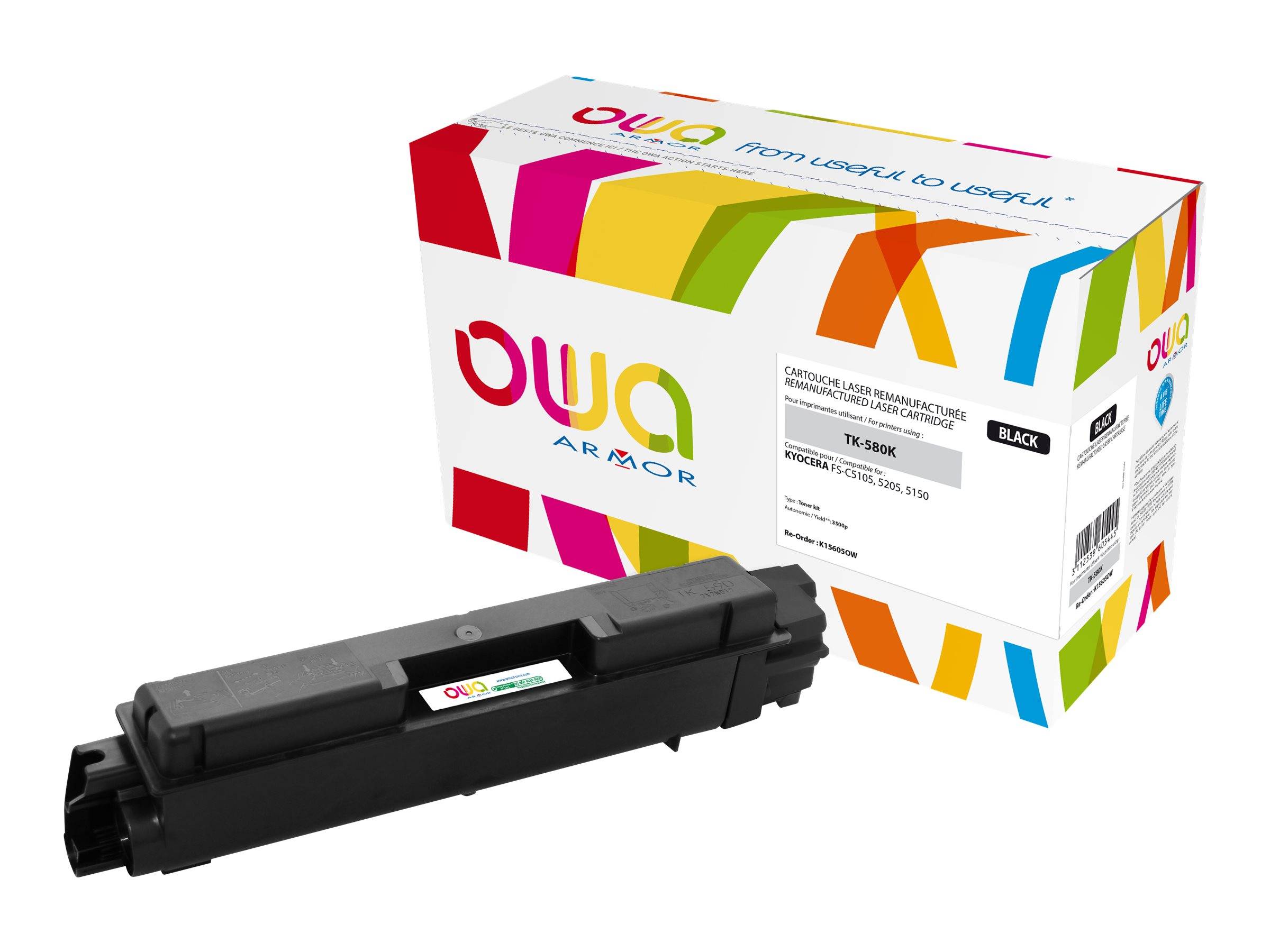 ARMOR - OWA - Schwarz - kompatibel - Tonerpatrone (Alternative zu: Kyocera TK-580K)