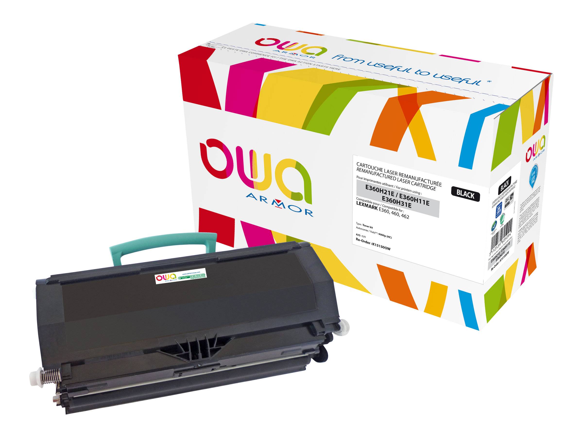 ARMOR - OWA - Schwarz - kompatibel - wiederaufbereitet - Tonerpatrone (Alternative zu: Lexmark E360H11E, Lexmark E360H21