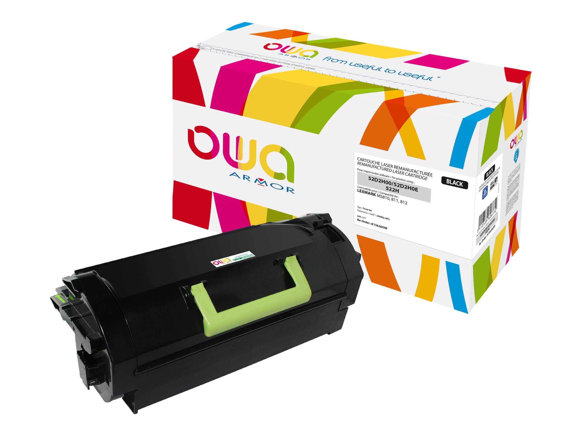 Armor OWA - Schwarz - kompatibel - wiederaufbereitet - Tonerpatrone - für Lexmar