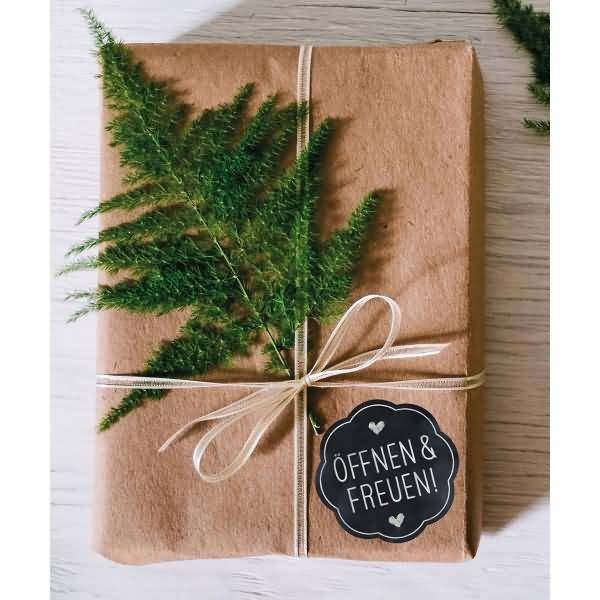 Promotion-Etiketten 'Öffnen & Freuen!' 38mm grau/silberVE=200 Stück