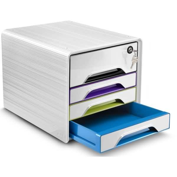 Schubladenbox Smoove Secure 4 Schubladen 7-311S abschließbar weiß