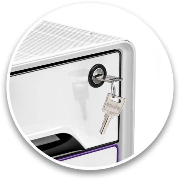 Schubladenbox Smoove Secure 4 Schubladen 7-311S abschließbar weiß