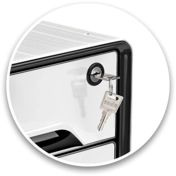 Schubladenbox Smoove Secure 4 Schubladen 7-311S abschließbar weiß/schwarz