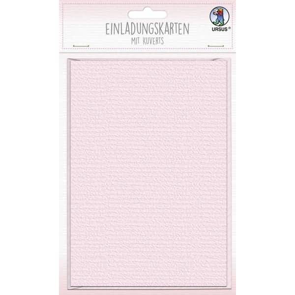 Einladungskarten+Umschläge 200g/qm VE=6 Sets rosa