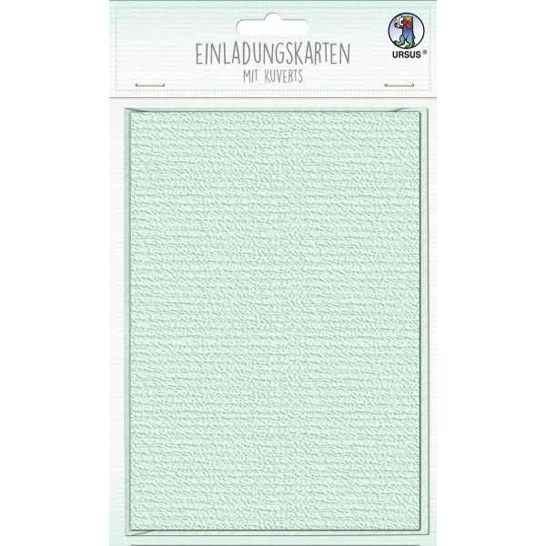 Einladungskarten+Umschläge 200g/qm VE=6 Sets mint