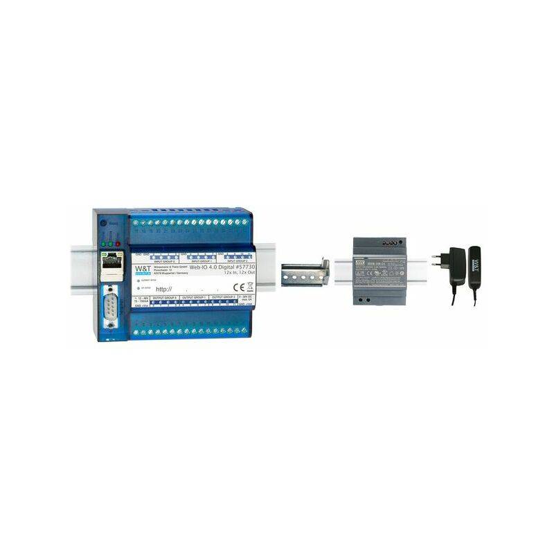 W&T DC Schaltnetzteil zur Hutschienen Montage, 24V DC/ 3,83A