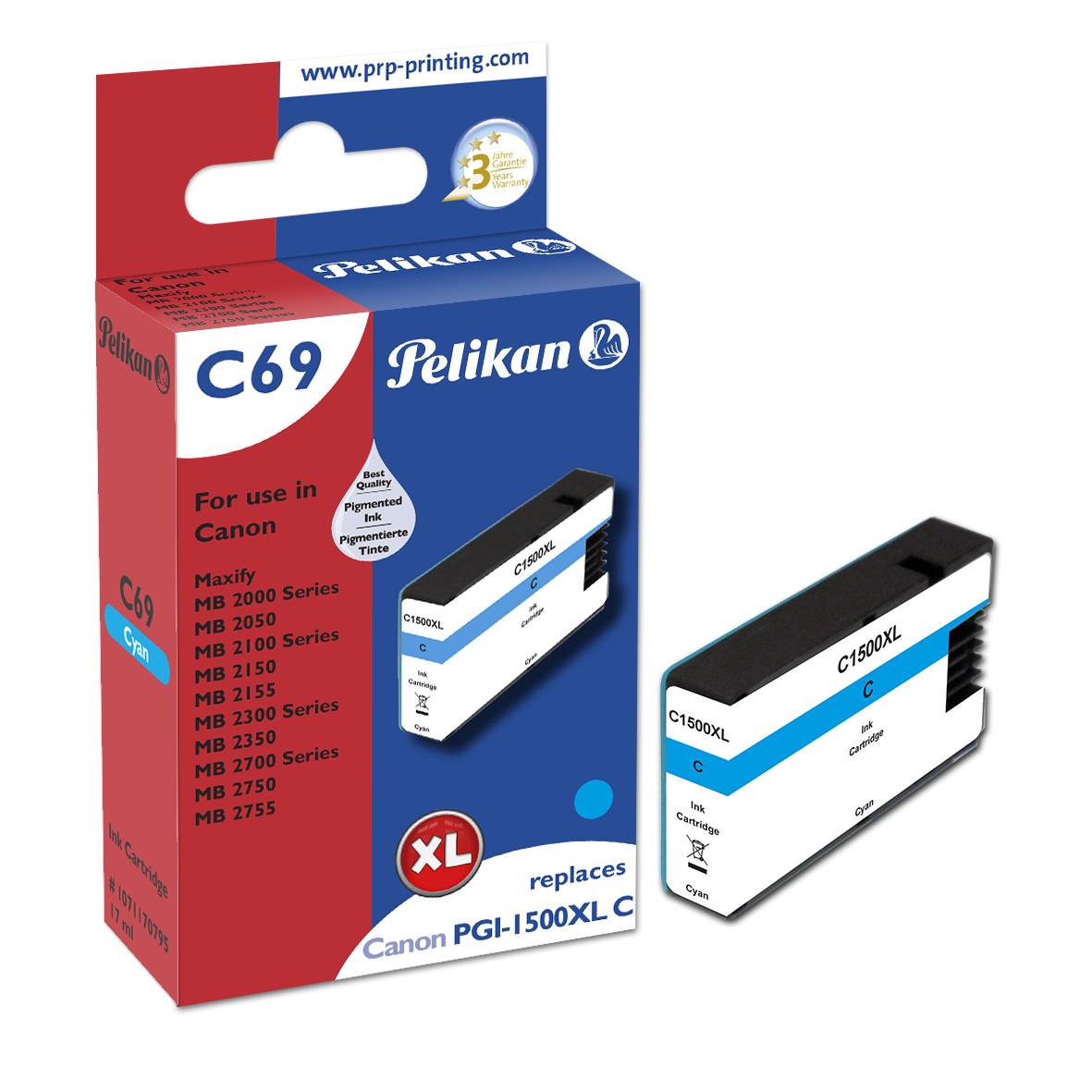 Pelikan C69 Cyan - Box - Tintenpatrone Kompatibel - Cyan - 1440 pages - f/Canon