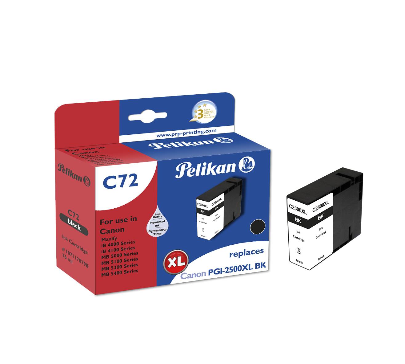 Pelikan C72 Black - Box - Tintenpatrone Kompatibel - Schwarz - 2500 pages - f/Ca