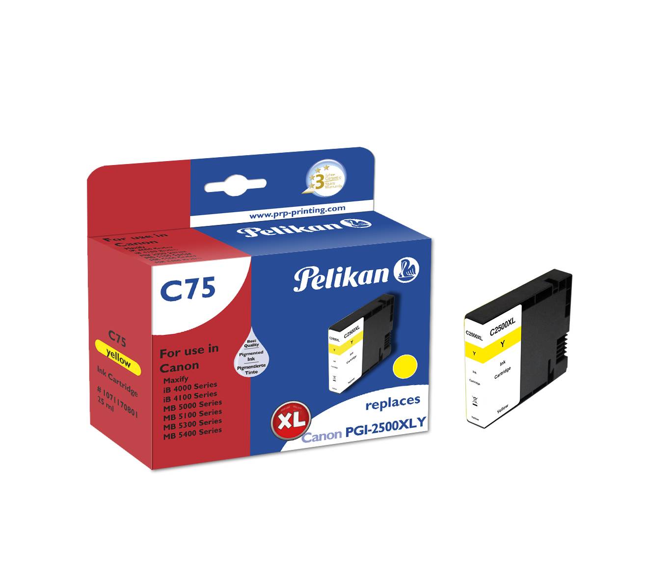 Pelikan PGI-2500XL Y, Hohe (XL-) Ausbeute, 1520 Seiten, 1 Stück(e), Einzelpackung