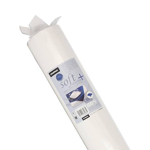 Tischdecke, stoffähnlich, Vlies "soft selection plus" 25 m x 0,9 m weiss. Material: Vliesstoff. Farbe: weiss