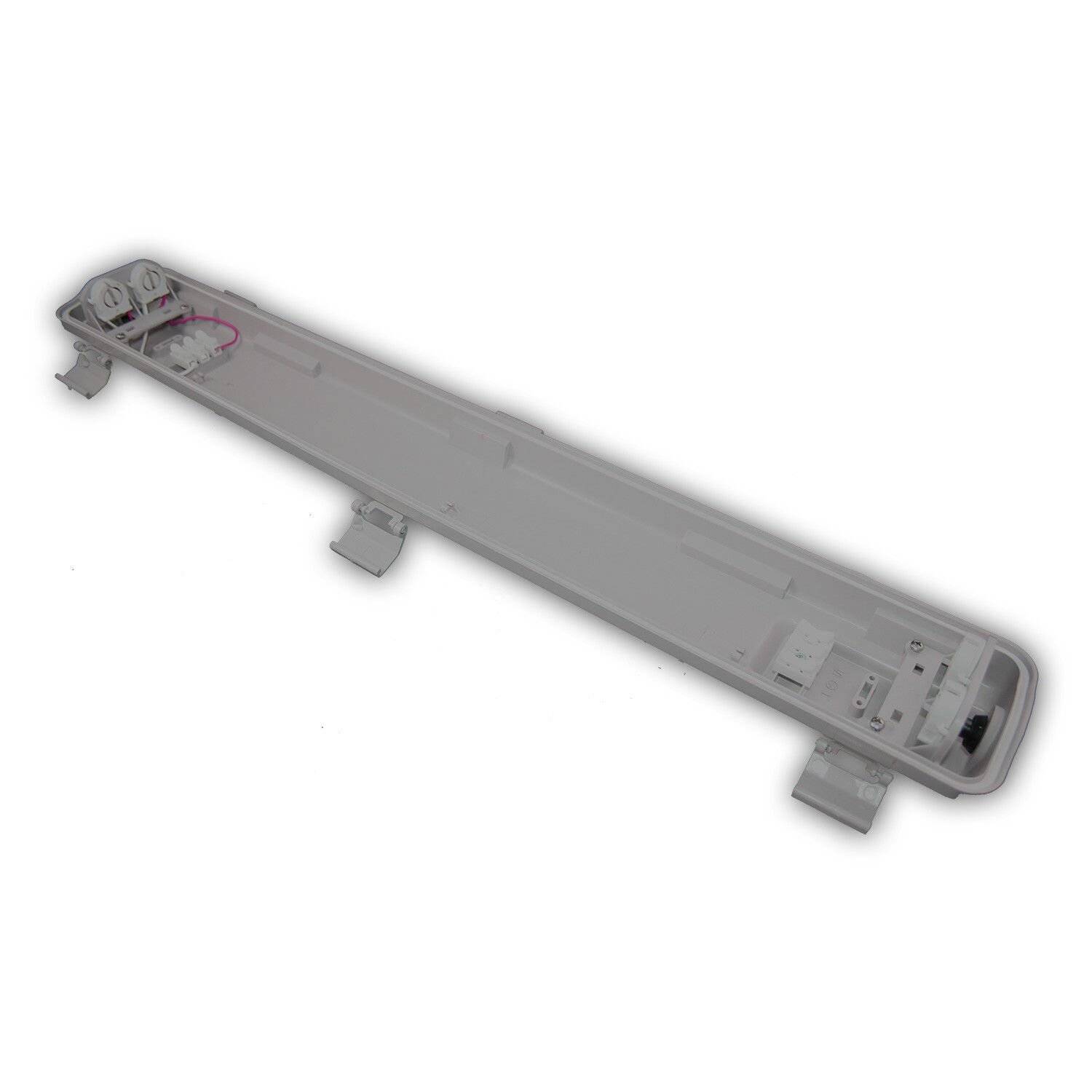 IP65 Feuchtraumleuchte, 2-Flammig Wannenleuchte, 2x 9W LED Röhre 60cm T8 900lm Kaltweiß (6500K) 66 x 9.6 x 5.8 cm