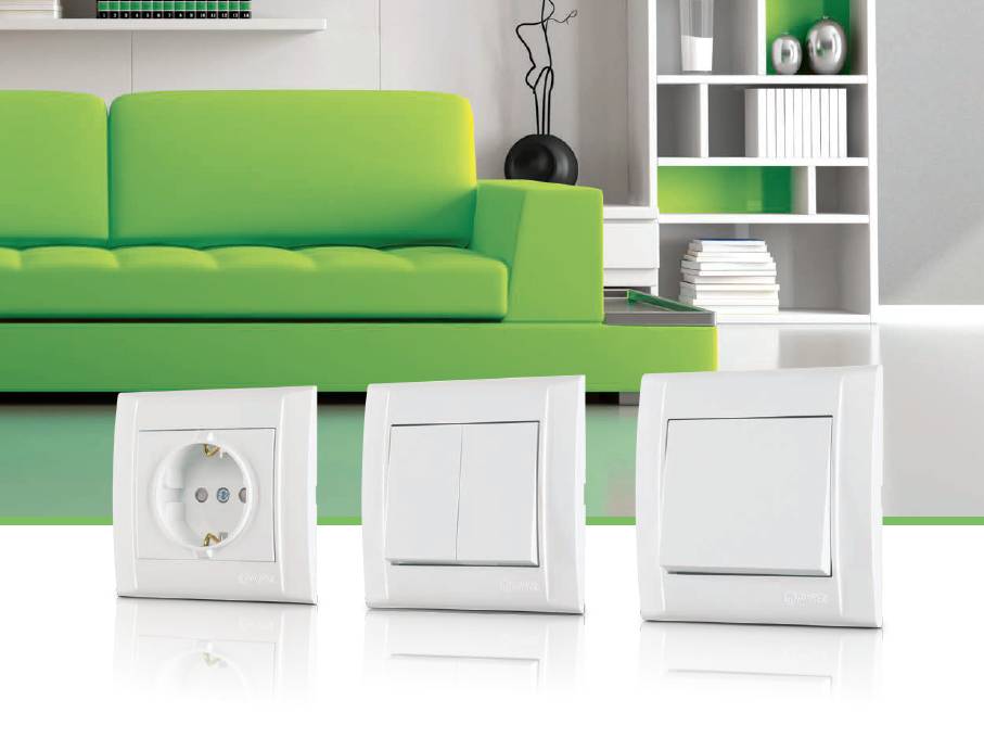 Defne Notleuchte + Rahmen, VDE Zertifiziert, Unterputz, in weiß