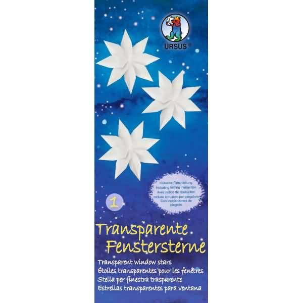 Fenstersterne transparent VE=80 Blatt 6x16cm weiß