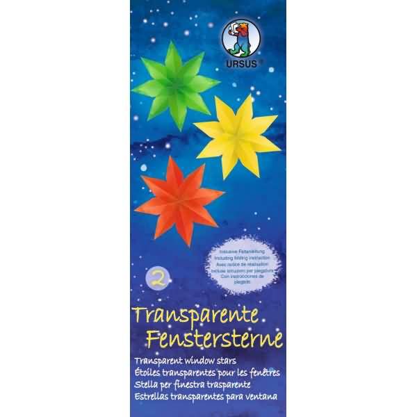 Fenstersterne transparent VE=80 Blatt 6x16cm 5 Farben Sortierung 2