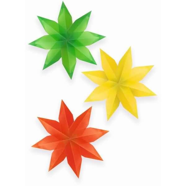 Fenstersterne transparent VE=80 Blatt 6x16cm 5 Farben Sortierung 2