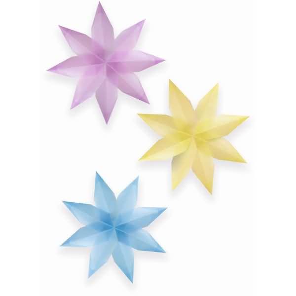 Fenstersterne transparent VE=80 Blatt 6x16cm 5 Farben Sortierung 3