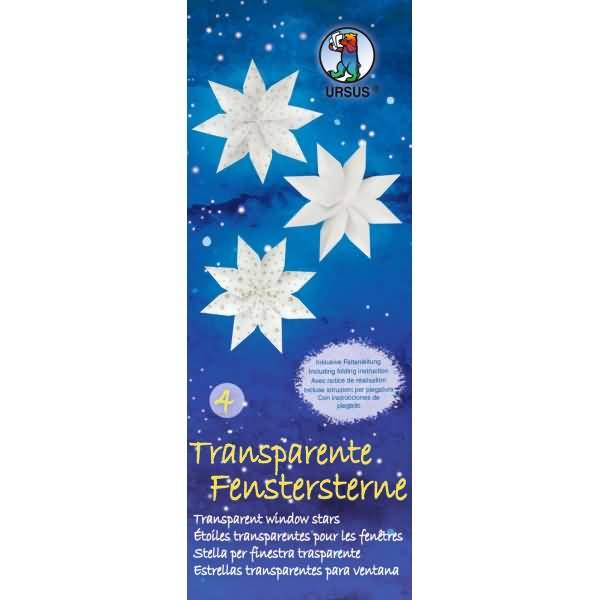 Fenstersterne transparent VE=80 Blatt 6x16cm 5 Farben Sortierung 4