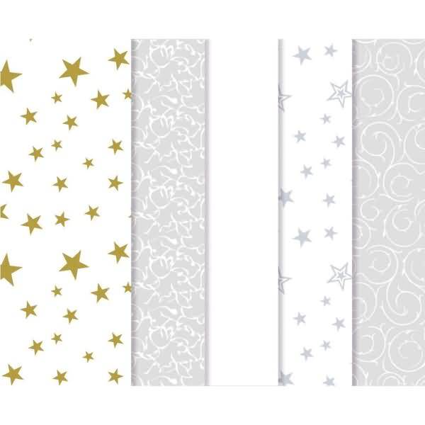 Fenstersterne transparent VE=80 Blatt 6x16cm 5 Farben Sortierung 4