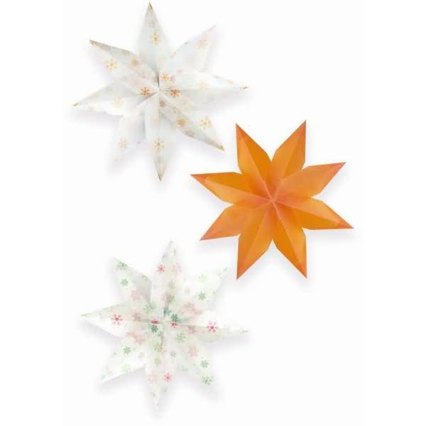 Fenstersterne transparent VE=80 Blatt 6x16cm 5 Farben Sortierung 5