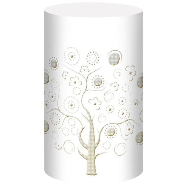 Silhouetten-Tischlicht Filigrano 8x14cm Baum weiß VE=5 Blatt