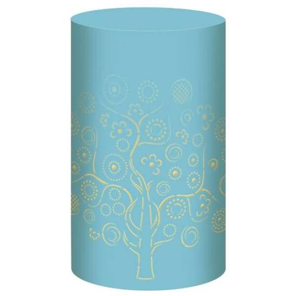 Silhouetten-Tischlicht Filigrano 8x14cm Baum petrol VE=5 Blatt