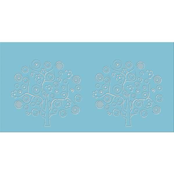 Silhouetten-Tischlicht Filigrano 8x14cm Baum petrol VE=5 Blatt