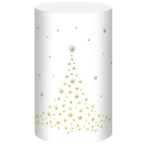 Silhouetten-Tischlicht Filigrano 8x14cm Weihnachtsbaum weiß VE=5 Blatt