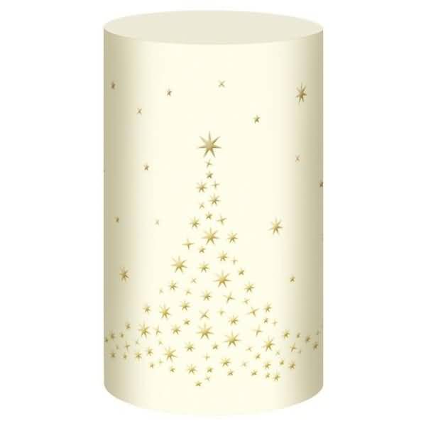 Silhouetten-Tischlicht Filigrano 8x14cm Weihnachtsbaum creme VE=5 Blatt