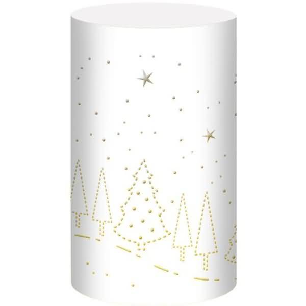Silhouetten-Tischlicht Filigrano 8x14cm Weihnachtsland weiß VE=5 Blatt