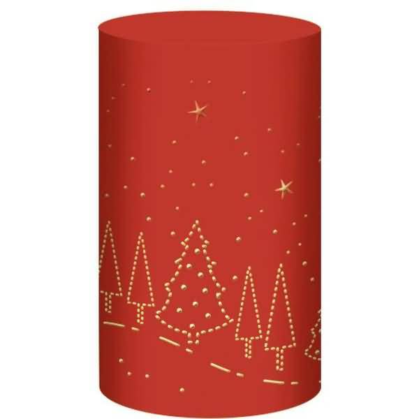 Silhouetten-Tischlicht Filigrano 8x14cm Weihnachtsland rubinrot VE=5 Blatt